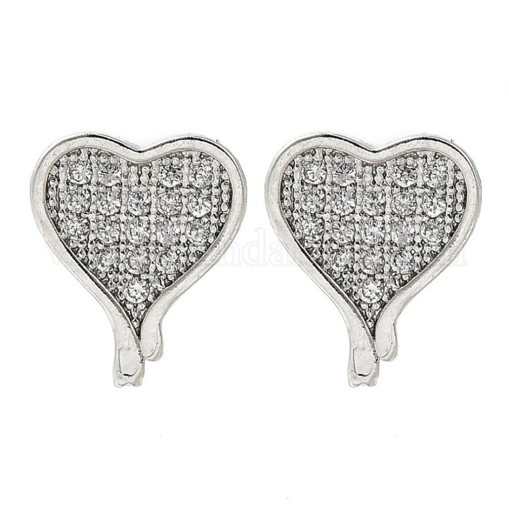 Sparkling Love: Heart-Shaped Sterling Silver and Zircon Studs